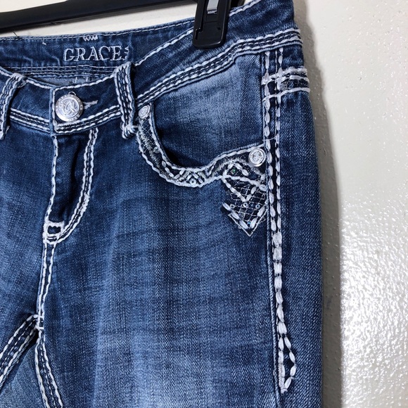 Grace in LA Jeans Womens Size 27 Low Rise Straight Leg - Picture 2 of 6